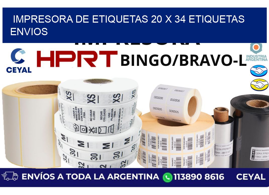 impresora de etiquetas 20 x 34 etiquetas envios
