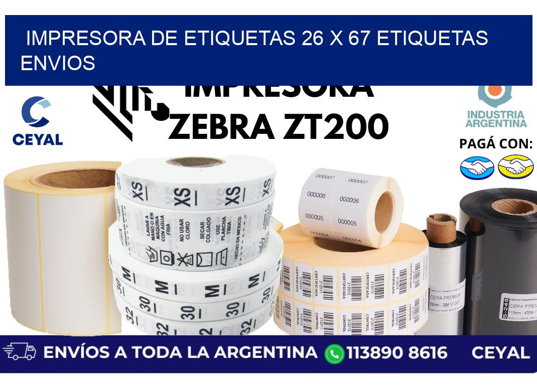impresora de etiquetas 26 x 67 etiquetas envios