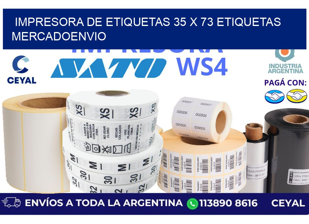 impresora de etiquetas 35 x 73 etiquetas mercadoenvio