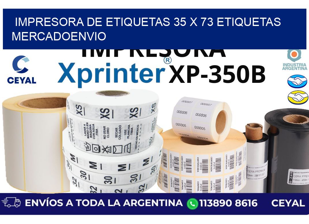 impresora de etiquetas 35 x 73 etiquetas mercadoenvio