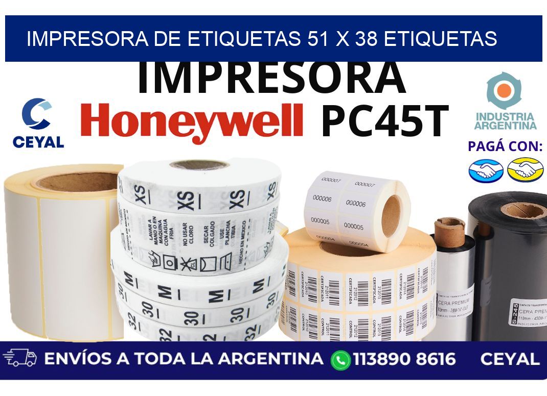 impresora de etiquetas 51 x 38 etiquetas