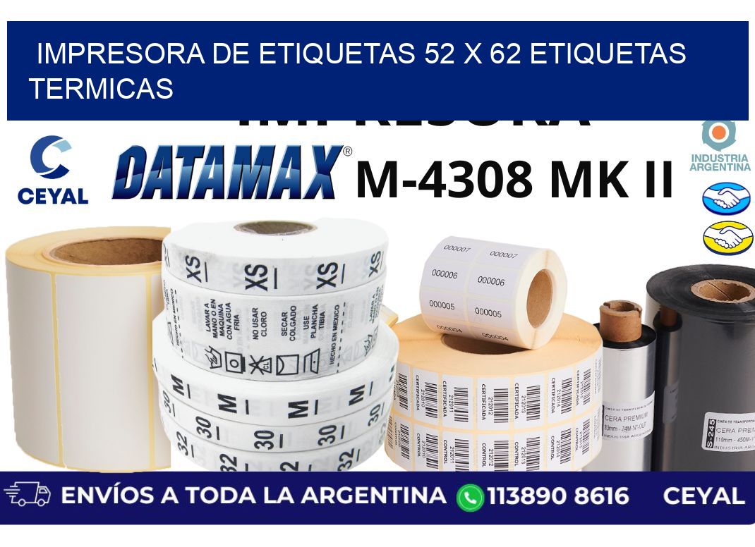 impresora de etiquetas 52 x 62 etiquetas termicas