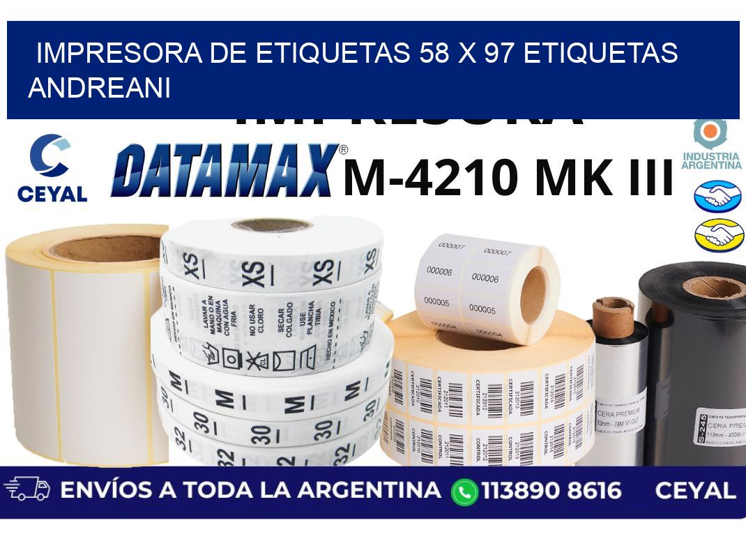 impresora de etiquetas 58 x 97 etiquetas andreani