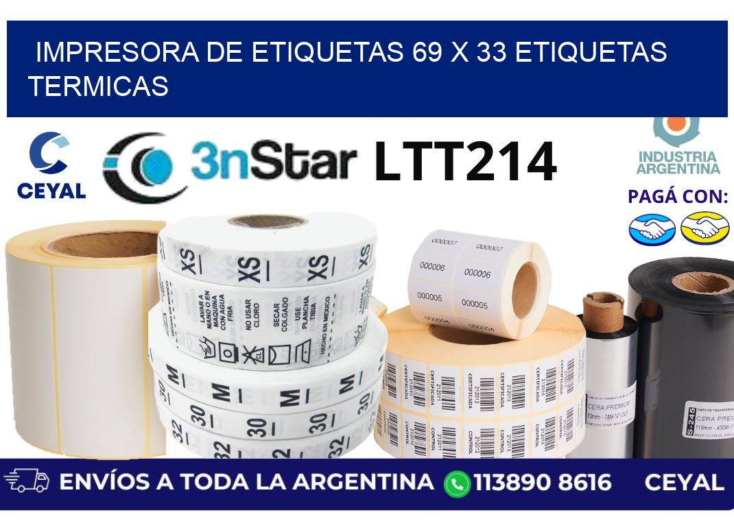 impresora de etiquetas 69 x 33 etiquetas termicas