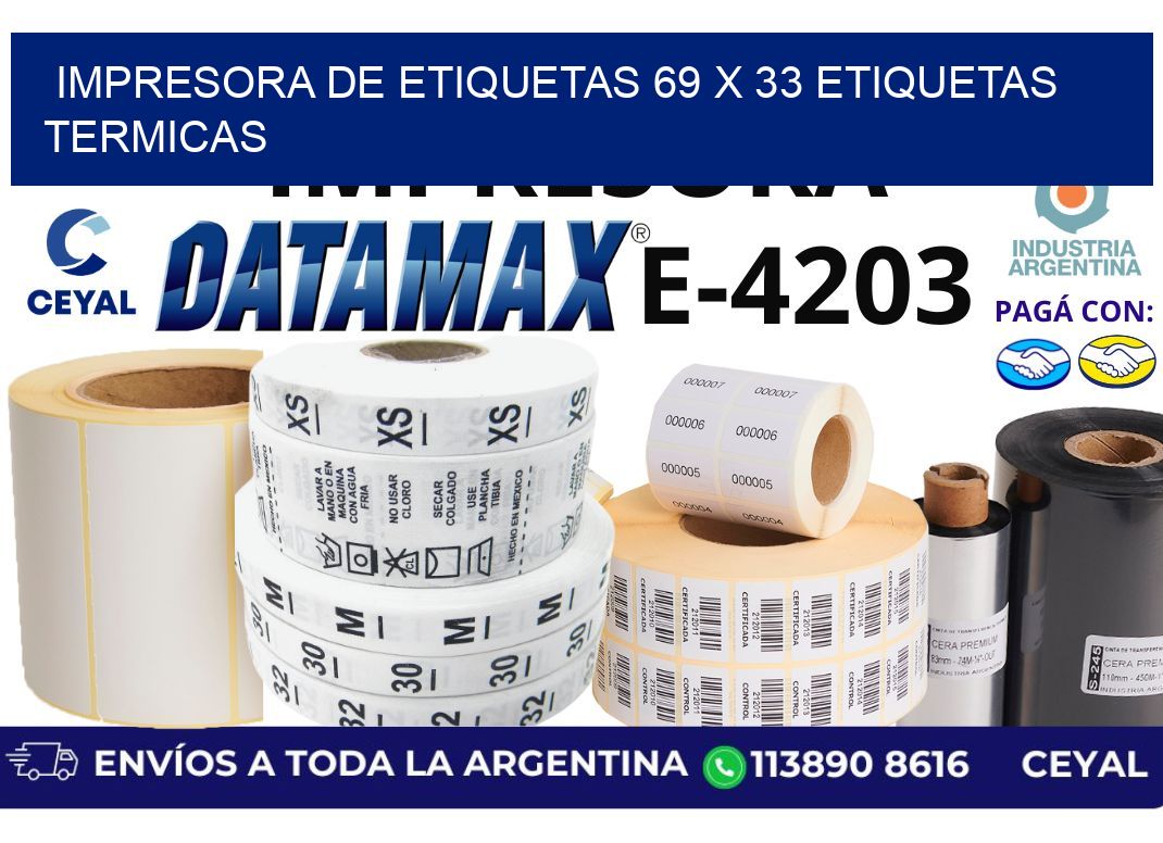 impresora de etiquetas 69 x 33 etiquetas termicas