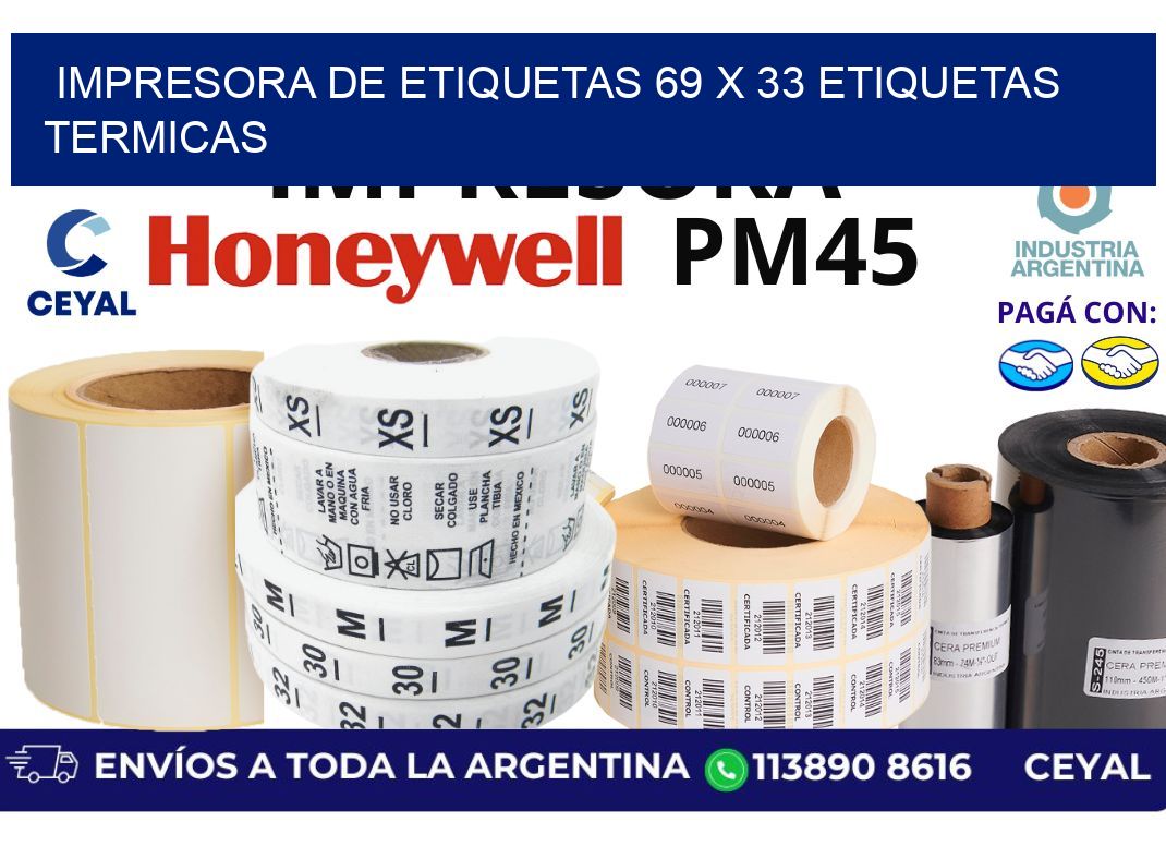 impresora de etiquetas 69 x 33 etiquetas termicas