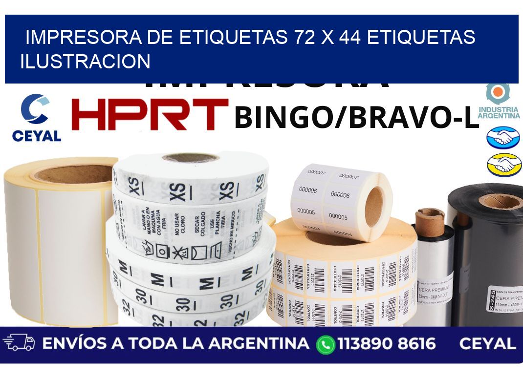 impresora de etiquetas 72 x 44 etiquetas ilustracion