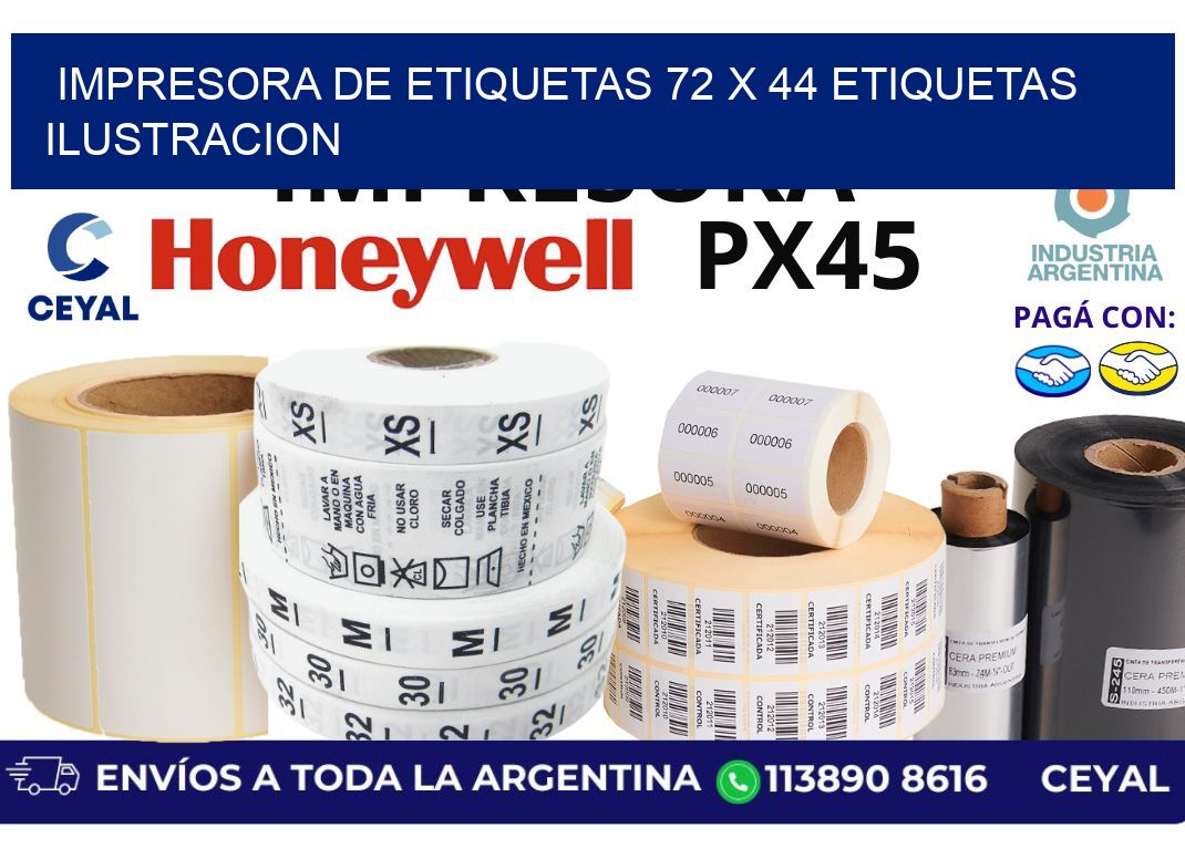 impresora de etiquetas 72 x 44 etiquetas ilustracion