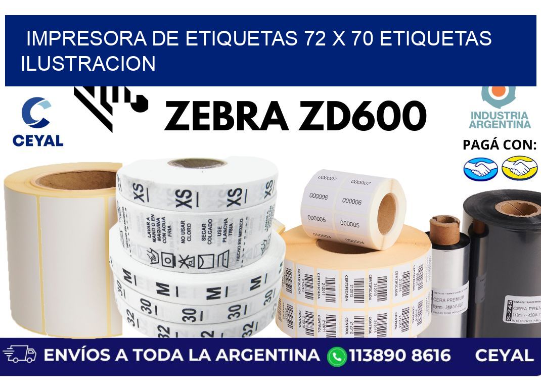 impresora de etiquetas 72 x 70 etiquetas ilustracion