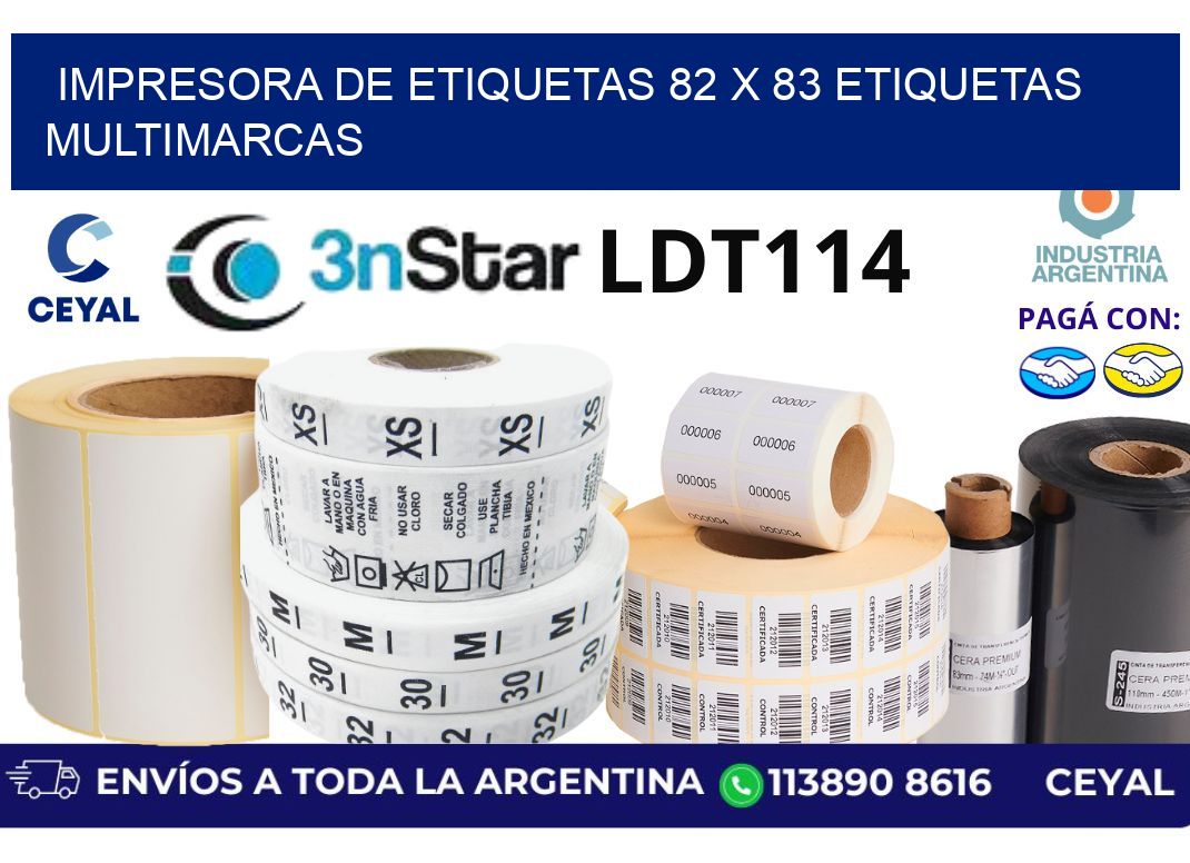 impresora de etiquetas 82 x 83 etiquetas multimarcas