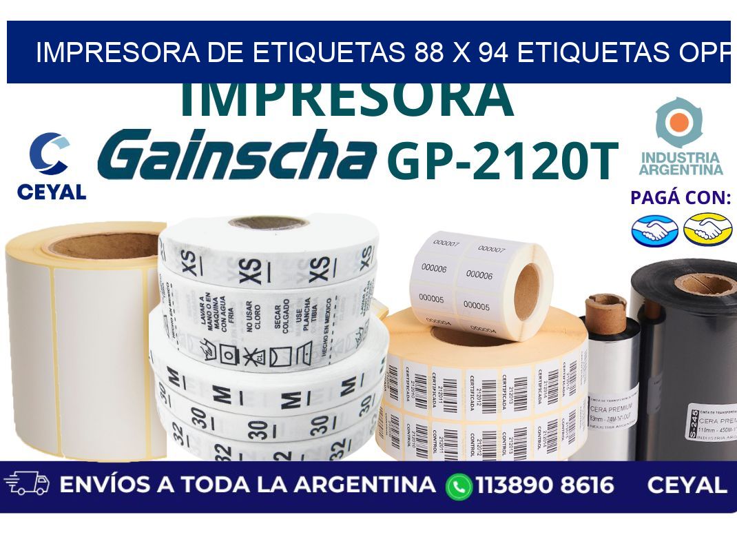 impresora de etiquetas 88 x 94 etiquetas opp