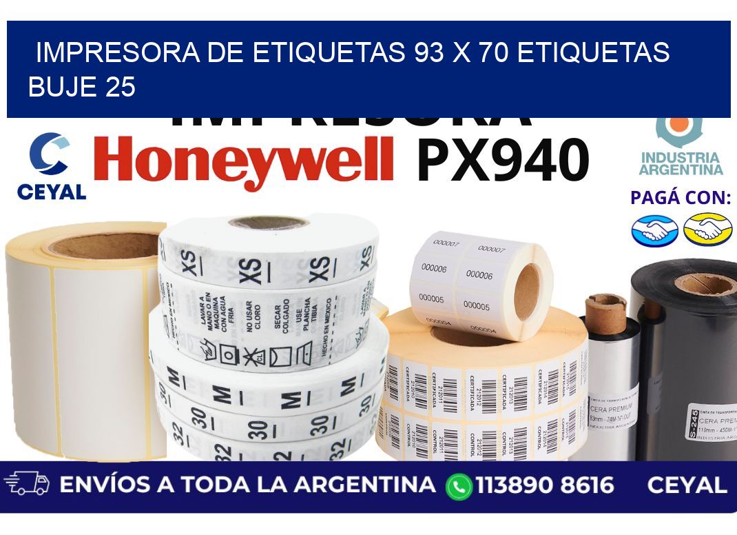 impresora de etiquetas 93 x 70 etiquetas  buje 25