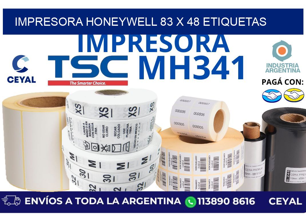 impresora honeywell 83 x 48 etiquetas