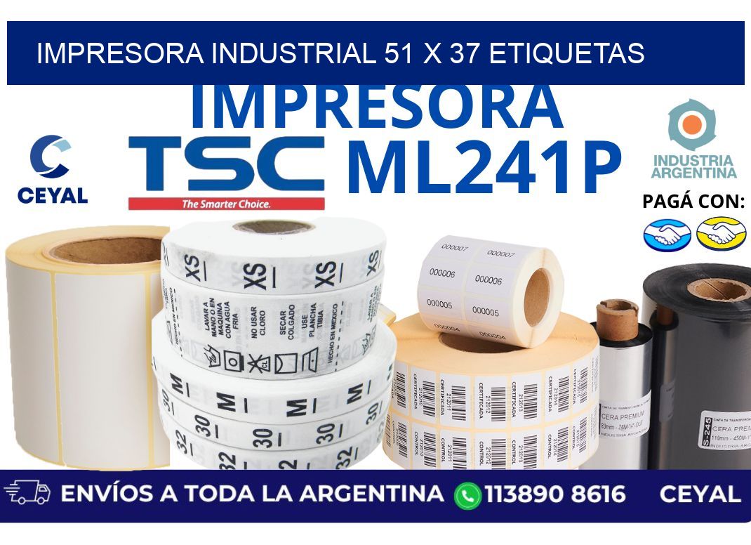 impresora industrial 51 x 37 etiquetas