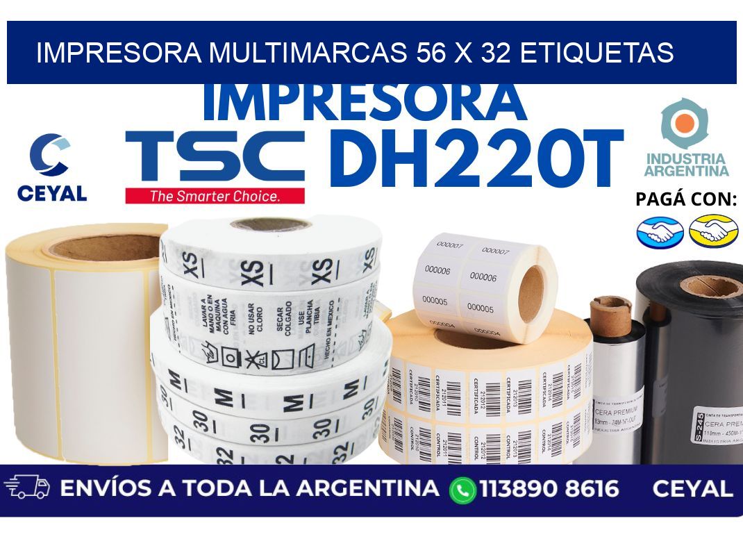 impresora multimarcas 56 x 32 etiquetas
