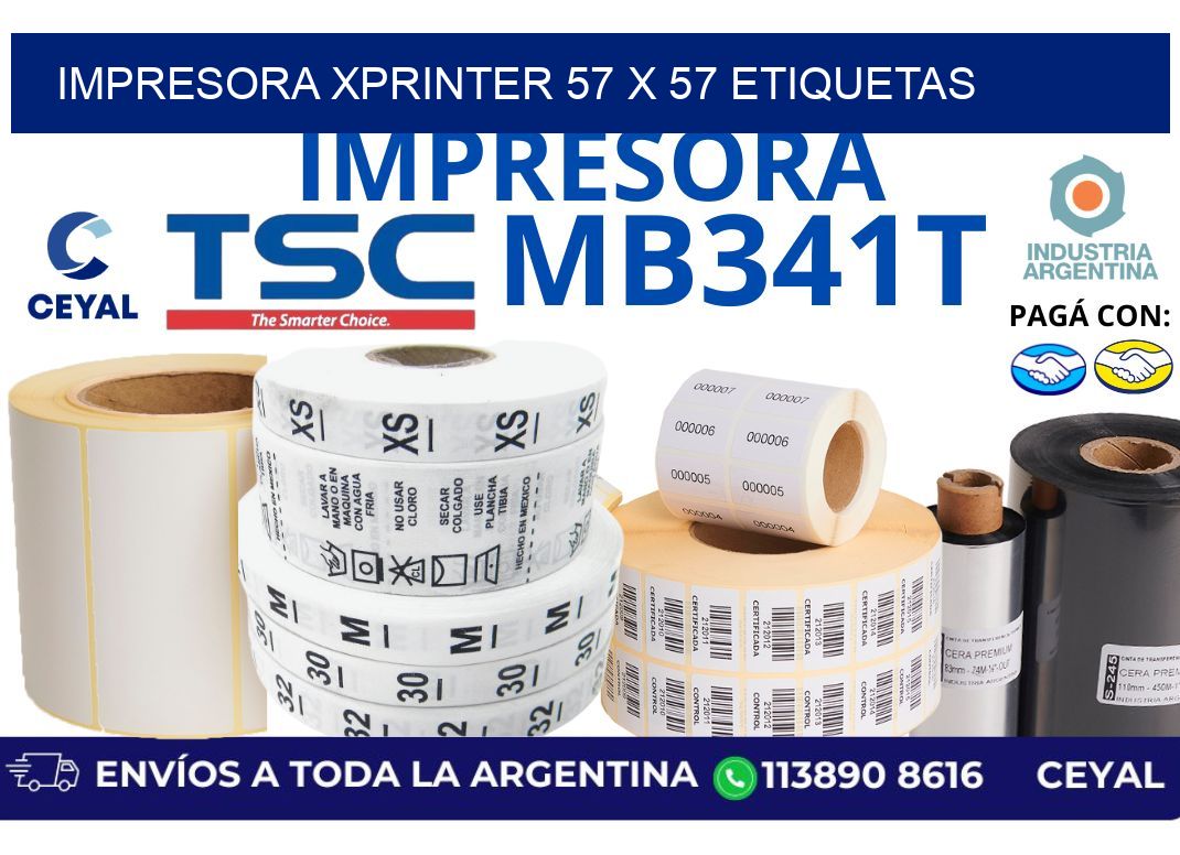 impresora xprinter 57 x 57 etiquetas