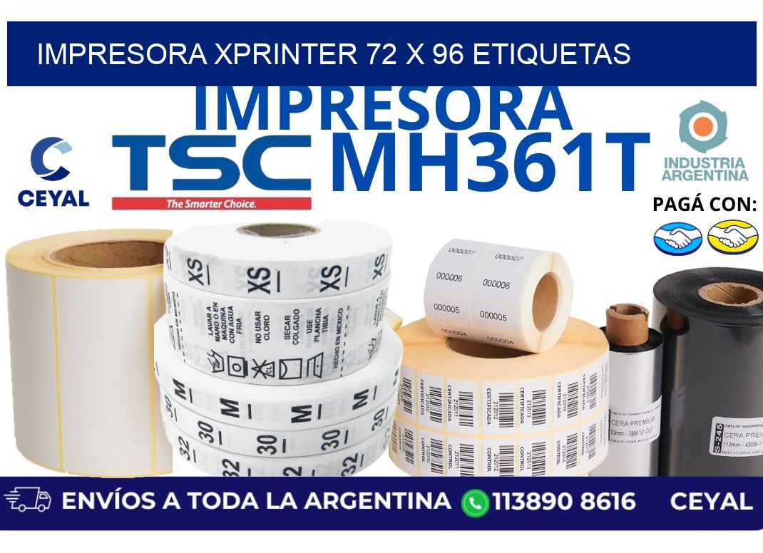 impresora xprinter 72 x 96 etiquetas