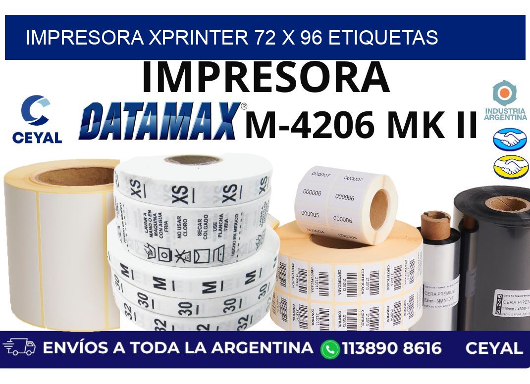 impresora xprinter 72 x 96 etiquetas