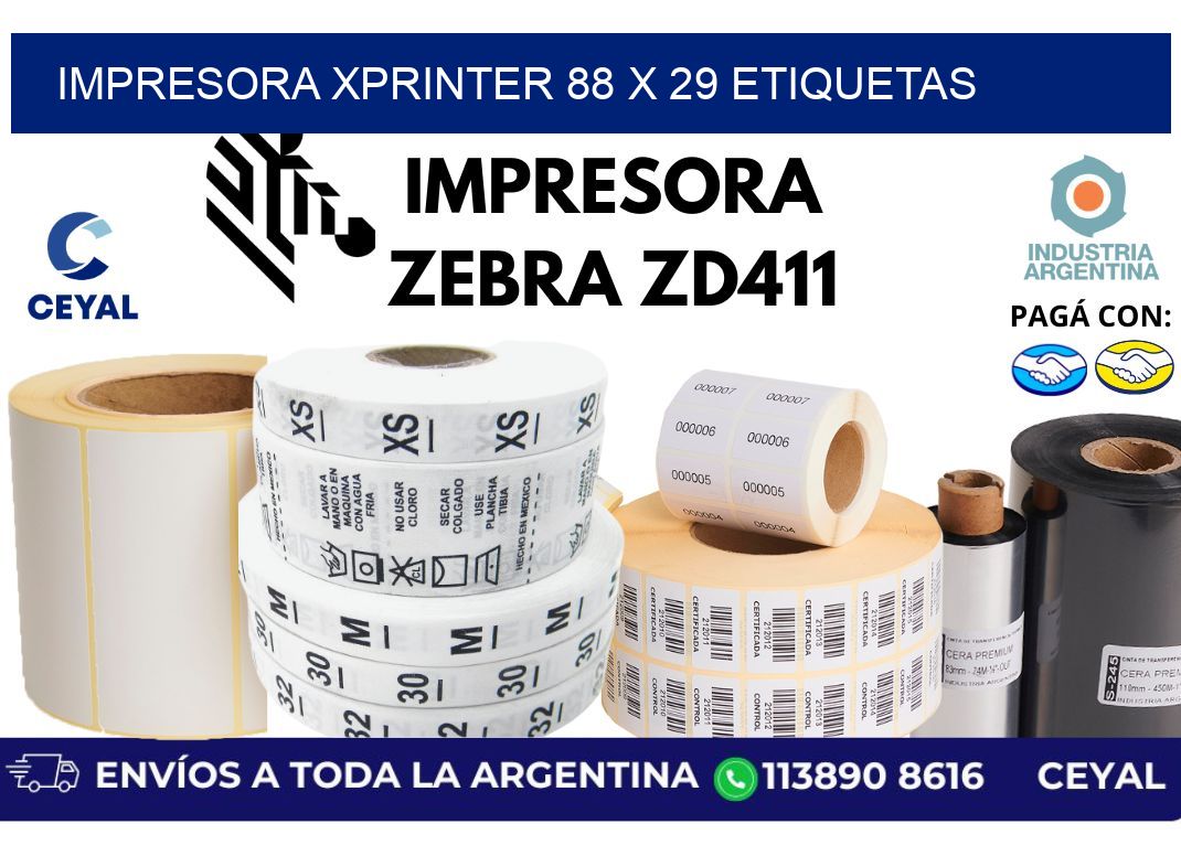 impresora xprinter 88 x 29 etiquetas