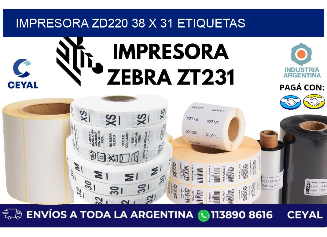 impresora zd220 38 x 31 etiquetas