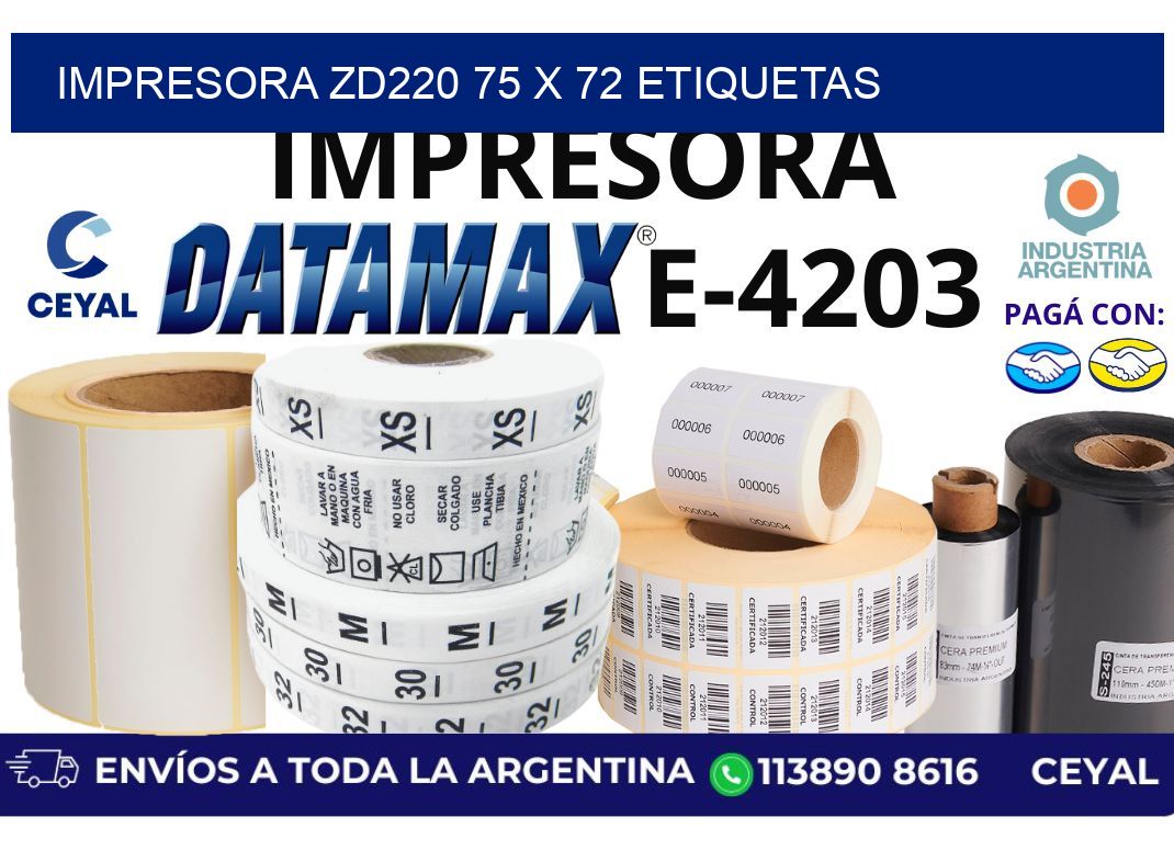 impresora zd220 75 x 72 etiquetas