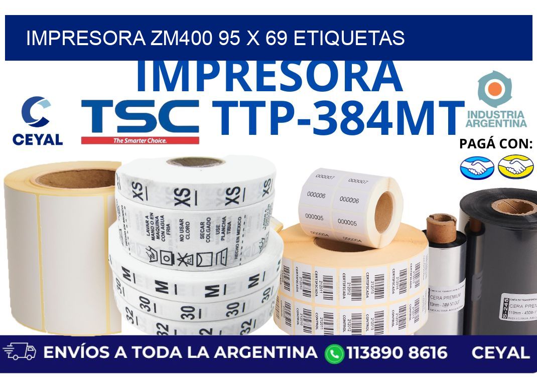 impresora zm400 95 x 69 etiquetas