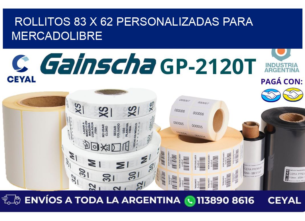 rollitos 83 x 62 personalizadas para mercadolibre