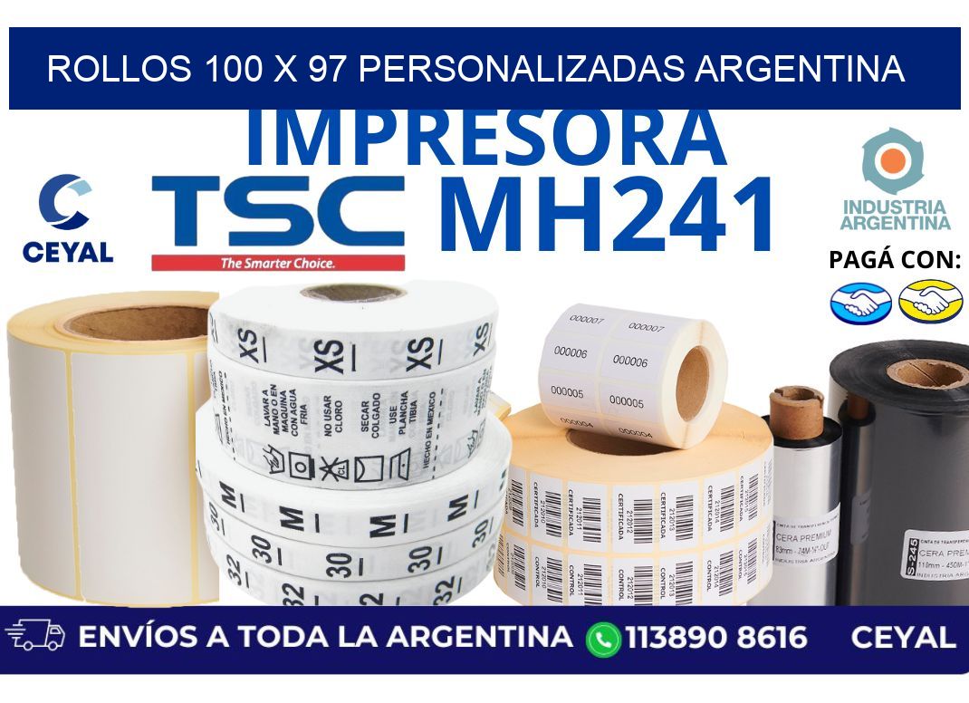rollos 100 x 97 personalizadas argentina