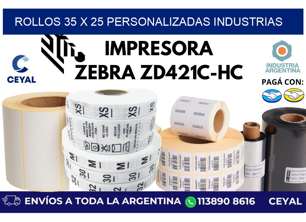 rollos 35 x 25 personalizadas industrias