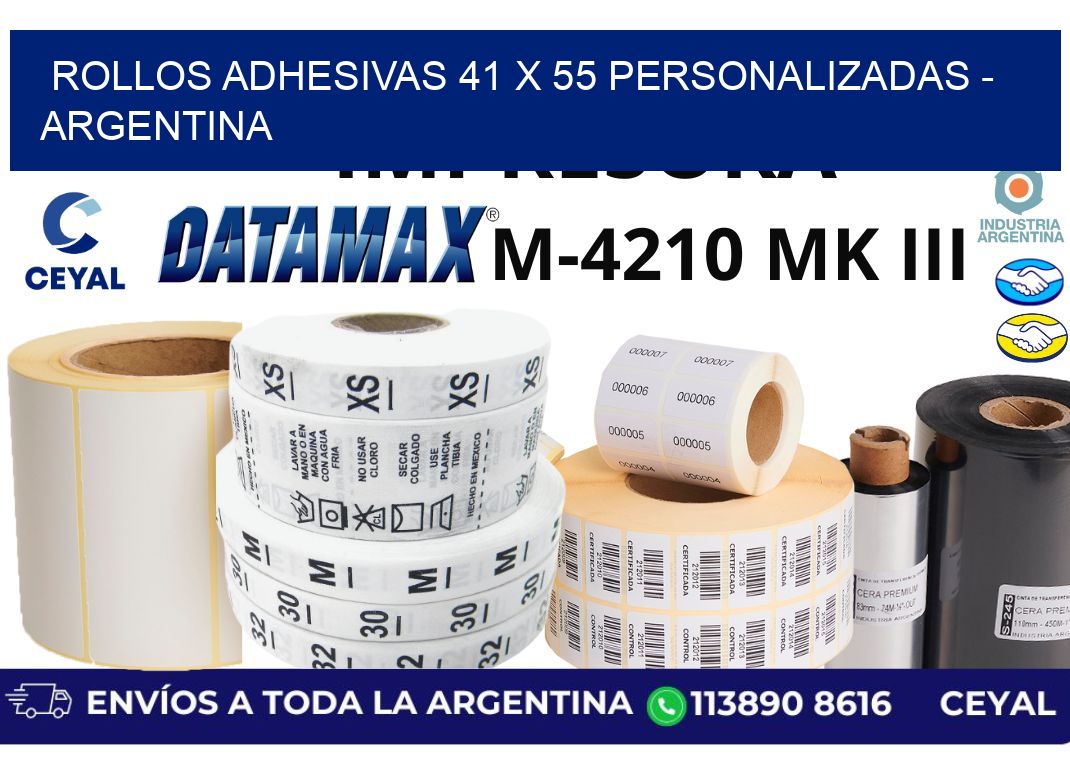 rollos adhesivas 41 x 55 personalizadas – Argentina
