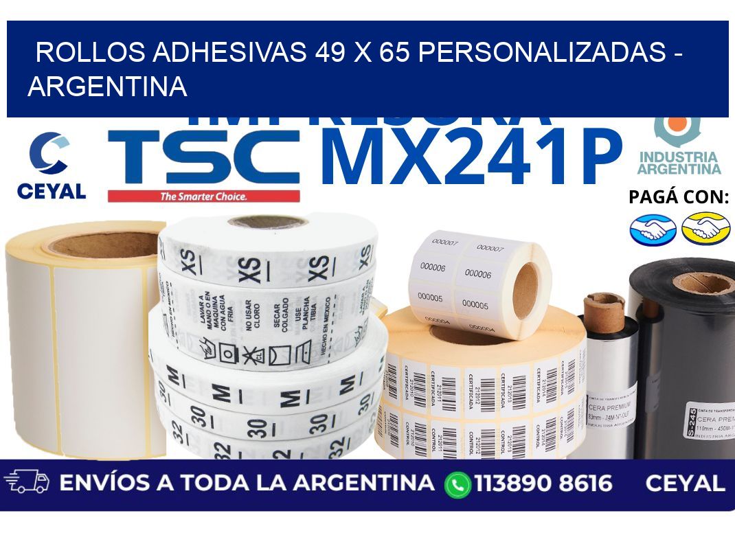 rollos adhesivas 49 x 65 personalizadas – Argentina