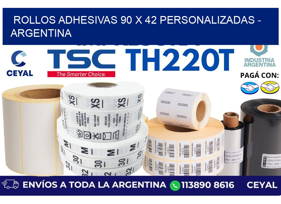 rollos adhesivas 90 x 42 personalizadas – Argentina