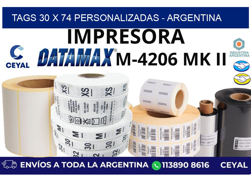 tags 30 x 74 personalizadas - Argentina