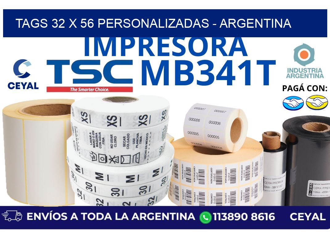 tags 32 x 56 personalizadas - Argentina