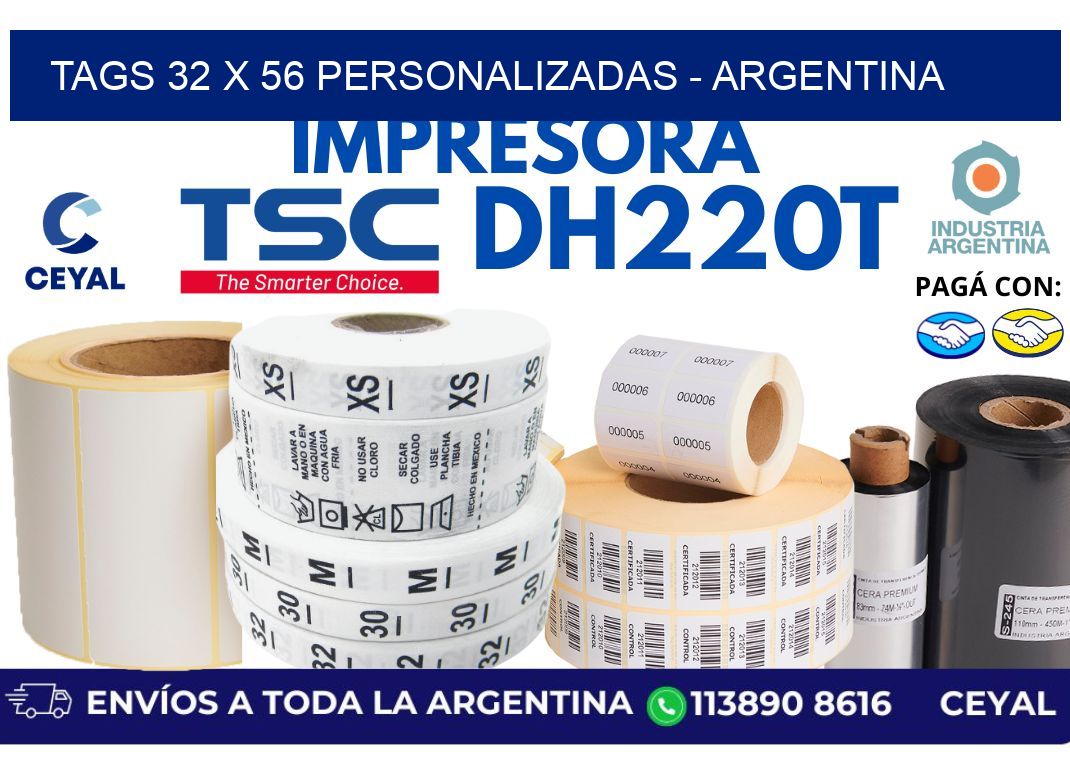 tags 32 x 56 personalizadas – Argentina