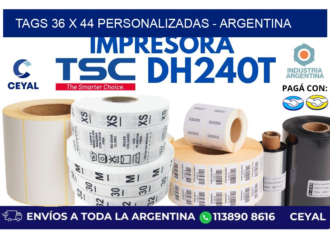 tags 36 x 44 personalizadas - Argentina