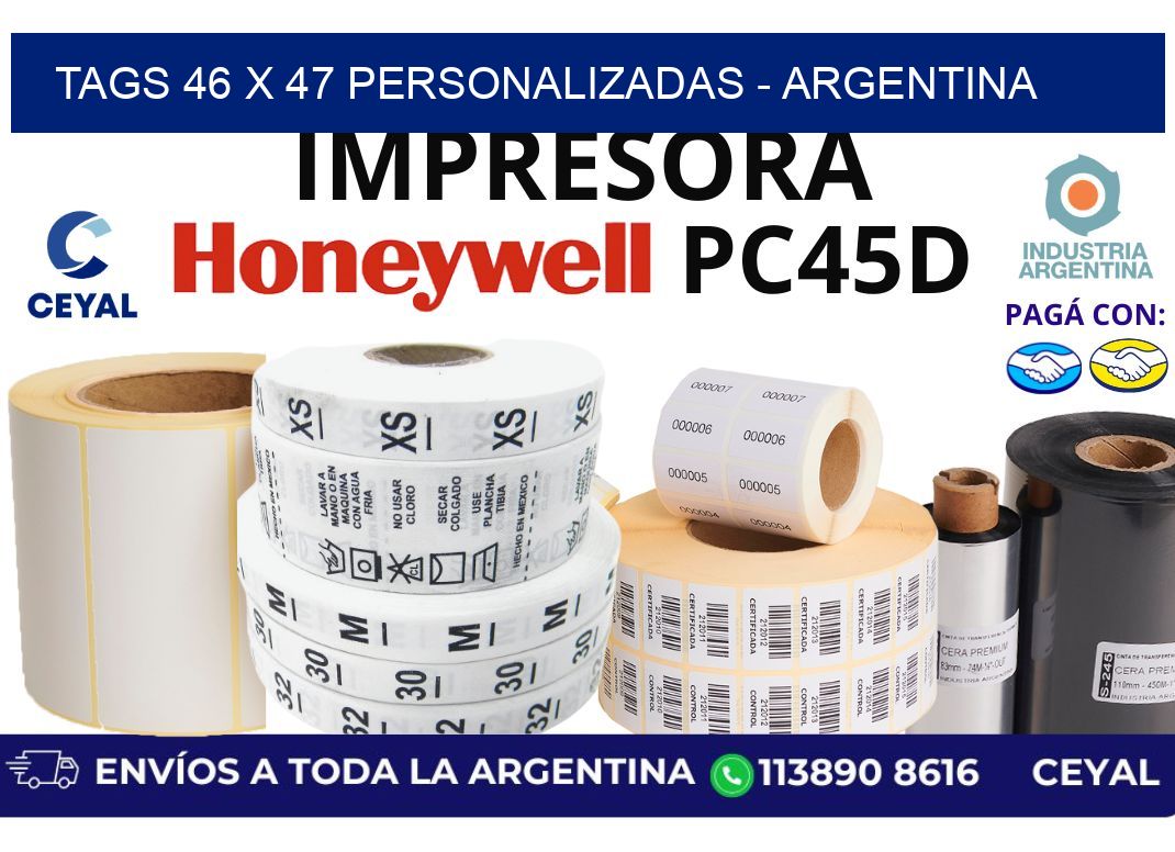 tags 46 x 47 personalizadas - Argentina