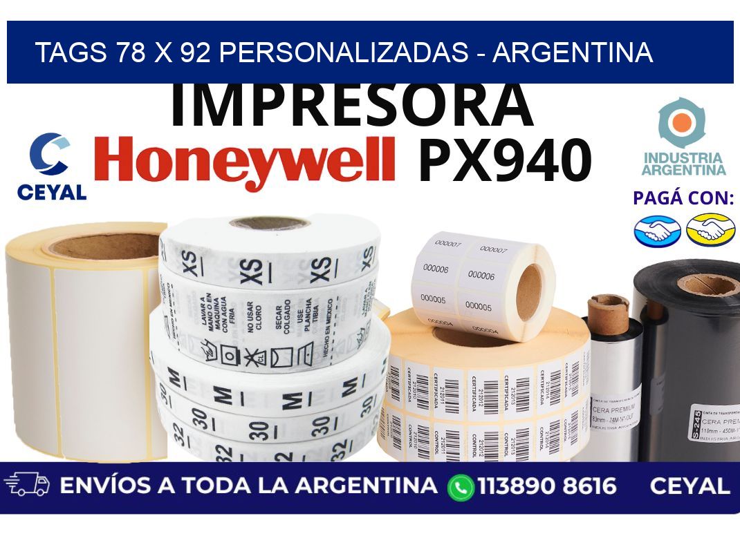 tags 78 x 92 personalizadas - Argentina