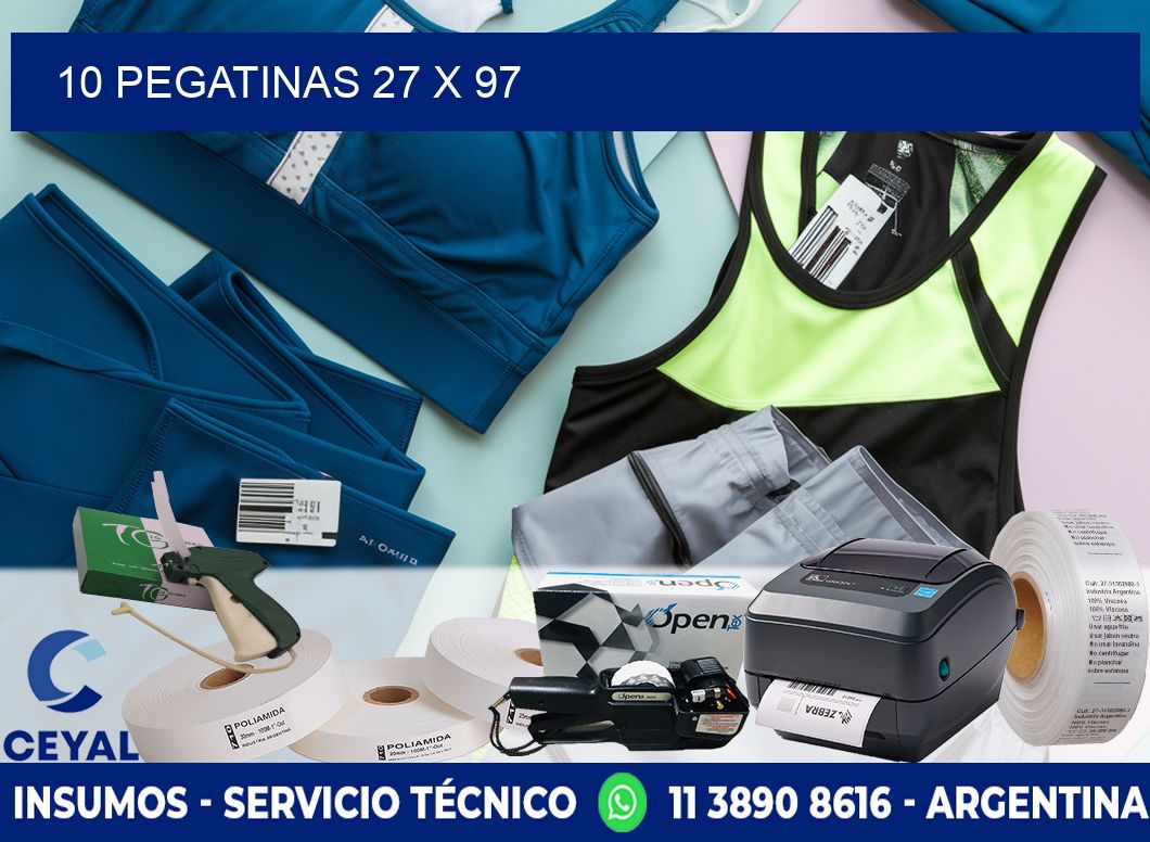 10 PEGATINAS 27 x 97