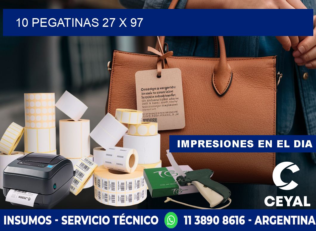 10 PEGATINAS 27 x 97