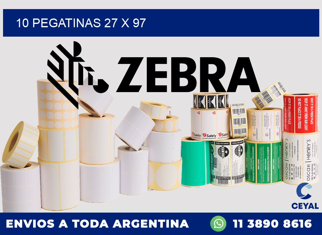 10 PEGATINAS 27 x 97