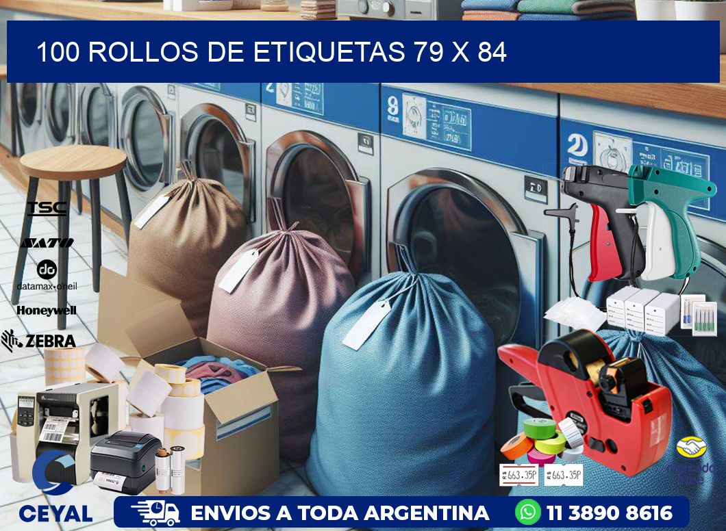 100 ROLLOS DE ETIQUETAS 79 x 84