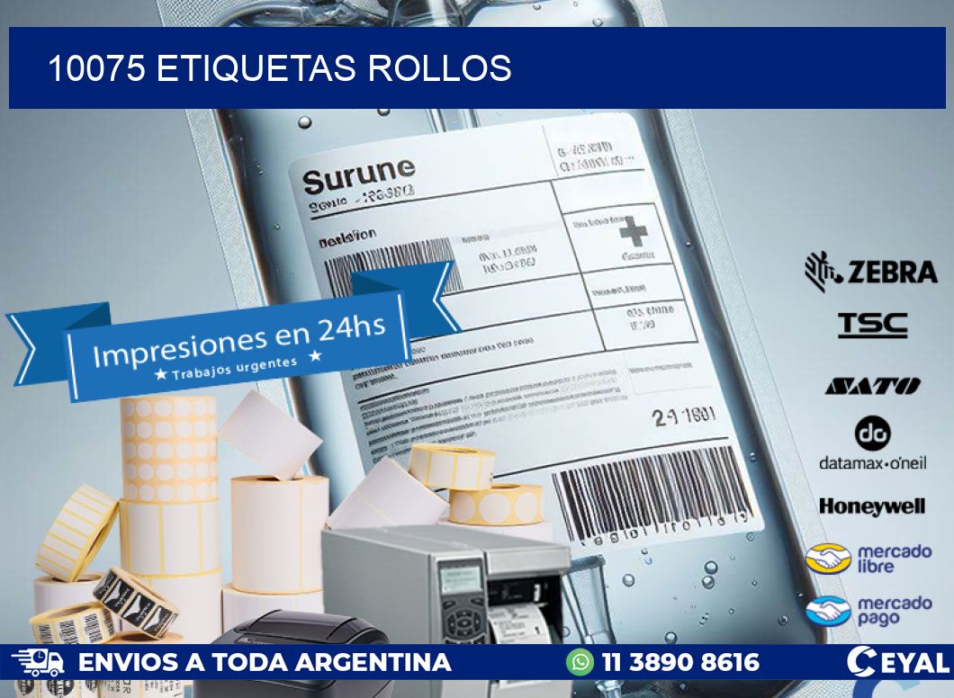 10075 etiquetas rollos