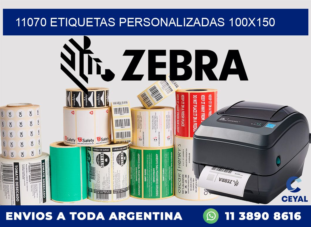 11070 Etiquetas personalizadas 100×150