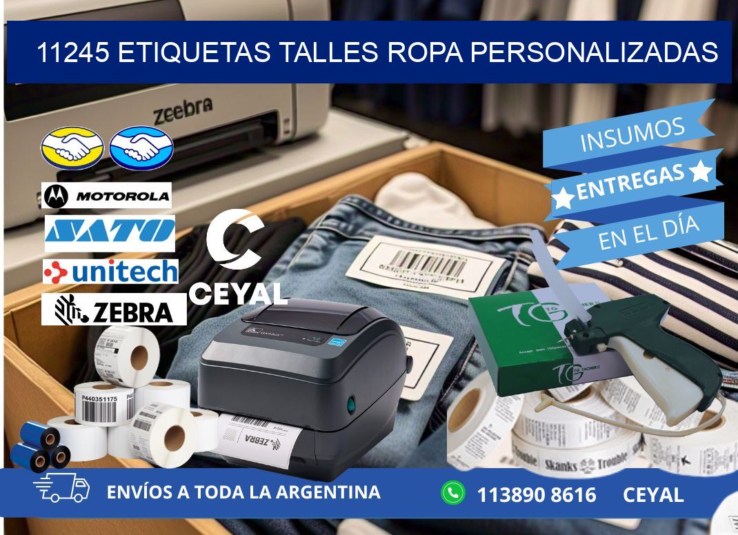 11245 ETIQUETAS TALLES ROPA PERSONALIZADAS