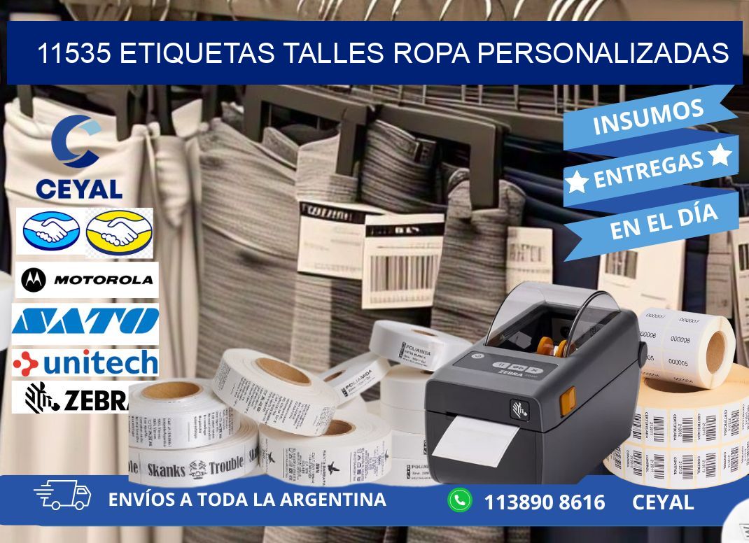 11535 ETIQUETAS TALLES ROPA PERSONALIZADAS