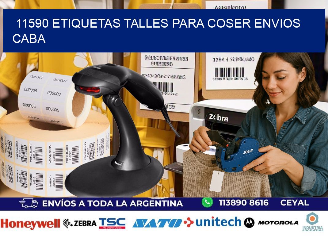 11590 ETIQUETAS TALLES PARA COSER ENVIOS CABA
