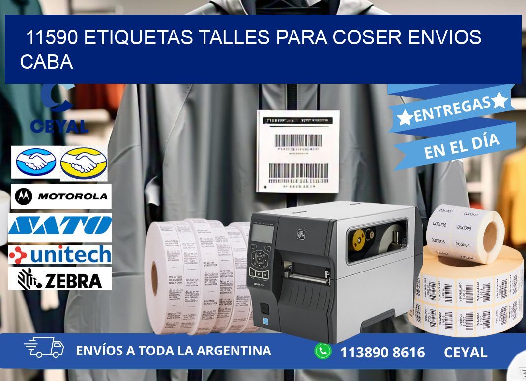 11590 ETIQUETAS TALLES PARA COSER ENVIOS CABA