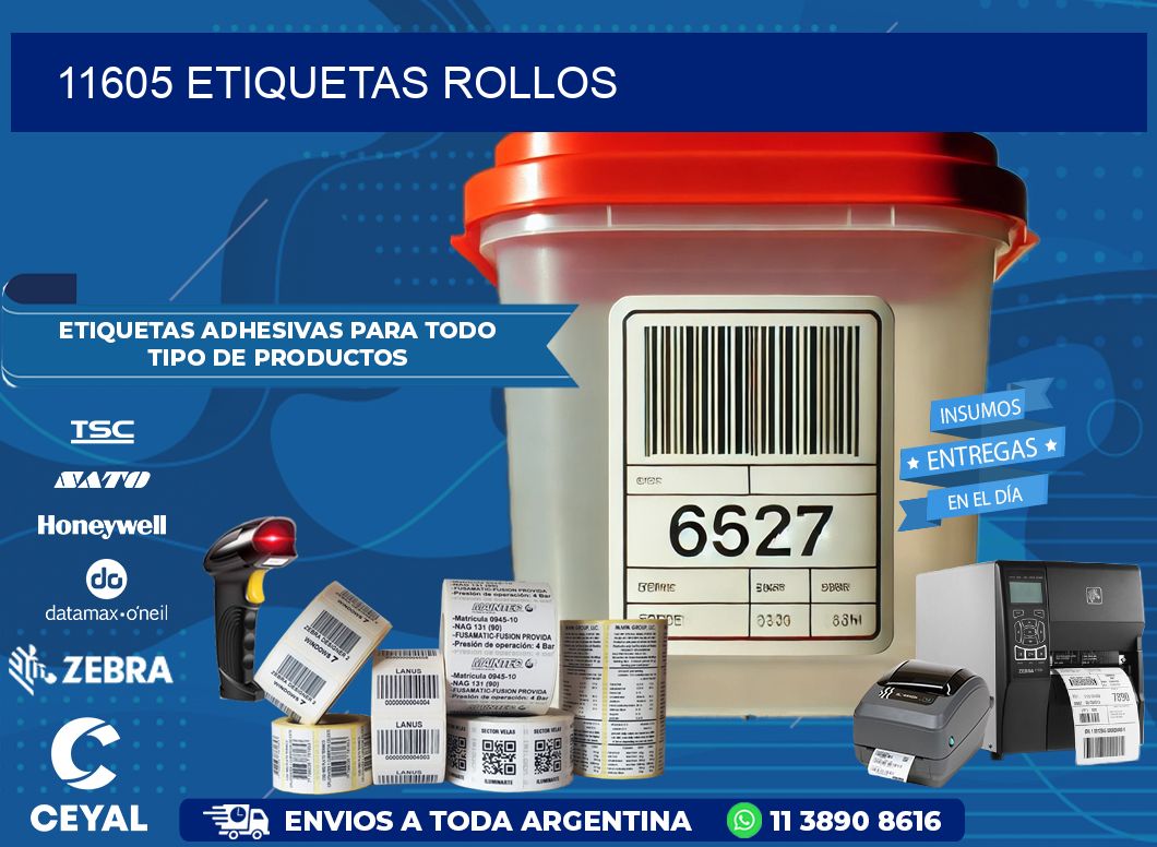 11605 etiquetas rollos