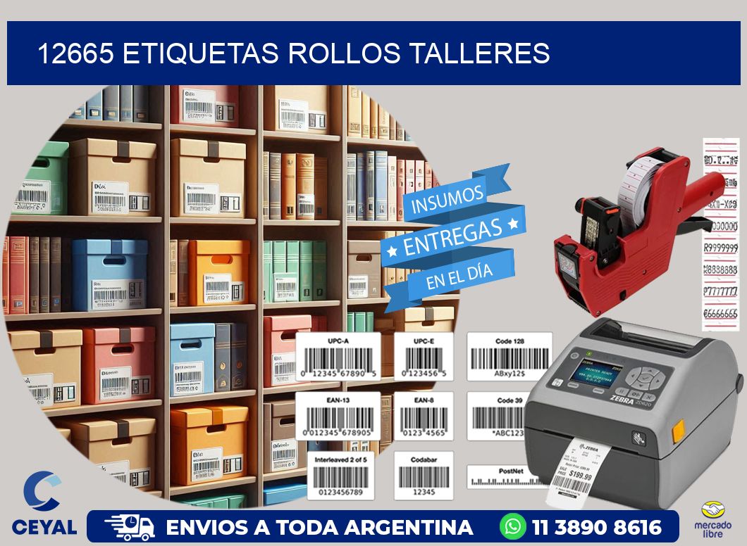 12665 etiquetas rollos TALLERES